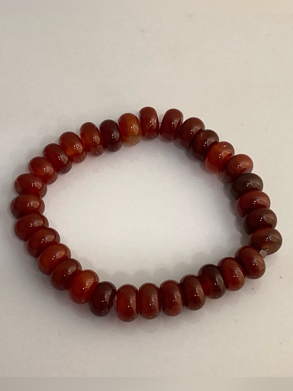 Red Agate Beaded Stretch Bracelet Unisex Jewelry NWT
